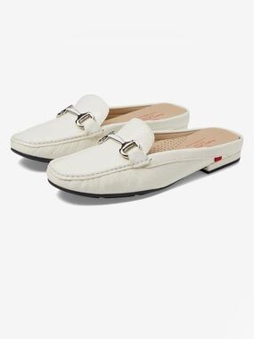 NWOT Marc Joseph New York  Grand Mule calf Leather “white snake” Slip-On loafers